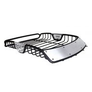 Tyger Go Rhino 59005T SR10 Series Textured Black 48 x 40 Roof Rack with Brushed Stainless Fairing (Medium)