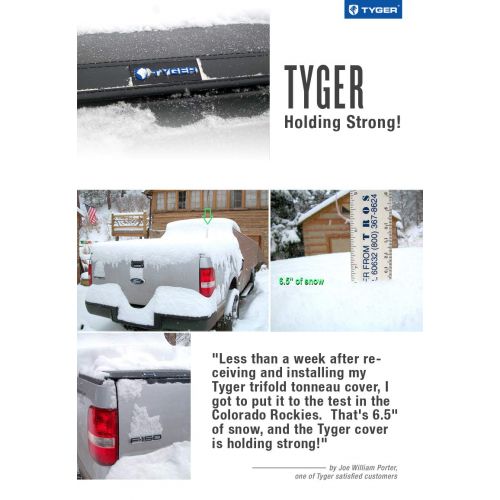  Tyger Auto T3 Tri-Fold Truck Bed Tonneau Cover TG-BC3T1530 works with 2016-2018 Toyota Tacoma | Fleetside 5 Bed | For models with or without the Deckrail System