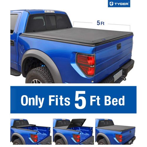  Tyger Auto T3 Tri-Fold Truck Bed Tonneau Cover TG-BC3T1530 works with 2016-2018 Toyota Tacoma | Fleetside 5 Bed | For models with or without the Deckrail System