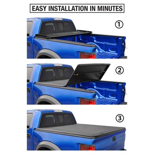  Tyger Auto T3 Tri-Fold Truck Bed Tonneau Cover TG-BC3T1530 works with 2016-2018 Toyota Tacoma | Fleetside 5 Bed | For models with or without the Deckrail System