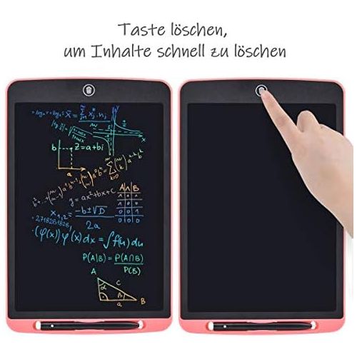  [아마존베스트]Tyhbelle Colourful LCD Writing Board 12 Inches Bright Writing with Anti-Clearance Function and Thick Lines, String Pen Paperless for Writing, Painting, Notes, Great as Gifts (Pink