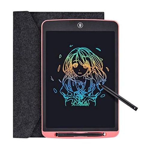  [아마존베스트]Tyhbelle Colourful LCD Writing Board 12 Inches Bright Writing with Anti-Clearance Function and Thick Lines, String Pen Paperless for Writing, Painting, Notes, Great as Gifts (Pink