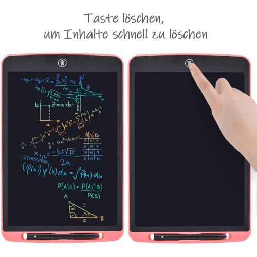  [아마존베스트]Tyhbelle Colourful LCD Writing Board 12 Inches Bright Writing with Anti-Clearance Function and Thick Lines, String Pen Paperless for Writing, Painting, Notes, Great as Gifts (Pink