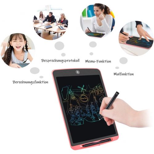  [아마존베스트]Tyhbelle Colourful LCD Writing Board 12 Inches Bright Writing with Anti-Clearance Function and Thick Lines, String Pen Paperless for Writing, Painting, Notes, Great as Gifts (Pink