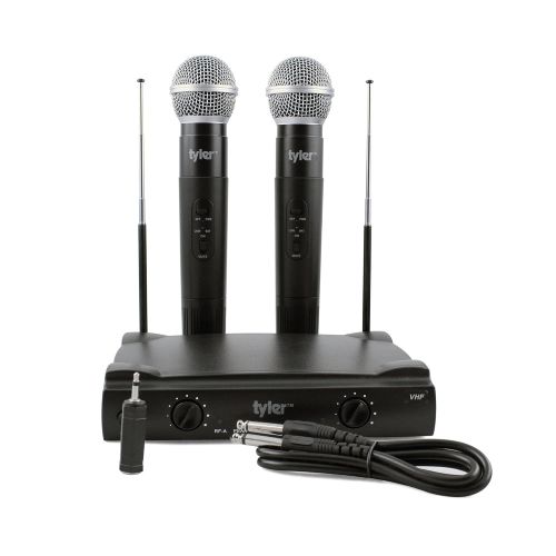  Tyler TWM301 Dual VHF Wireless Microphone System, Two (2) Microphones, Fixed Frequency