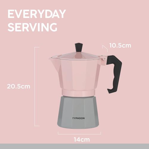  Typhoon Cafe Concept 6 Cup Espresso Maker,Pink & Grey, 1401.795