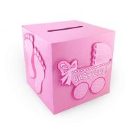 [아마존베스트]Tytroy Baby Shower Wishing Well Card Box Cute Decoration Rattle Pretty Keepsake Carriage (Pink)