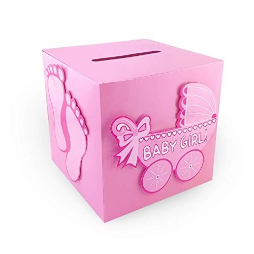  [아마존베스트]Tytroy Baby Shower Wishing Well Card Box Cute Decoration Rattle Pretty Keepsake Carriage (Pink)