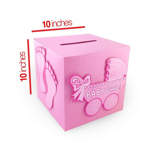  [아마존베스트]Tytroy Baby Shower Wishing Well Card Box Cute Decoration Rattle Pretty Keepsake Carriage (Pink)