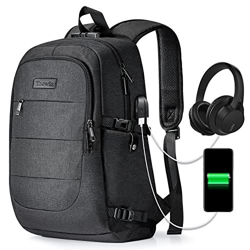  Tzowla Travel Laptop Backpack Water Resistant Anti-Theft Bag with USB Charging Port and Lock 14/15.6 Inch Computer Business Backpacks for Women Men College School Student Gift,Bookbag Cas