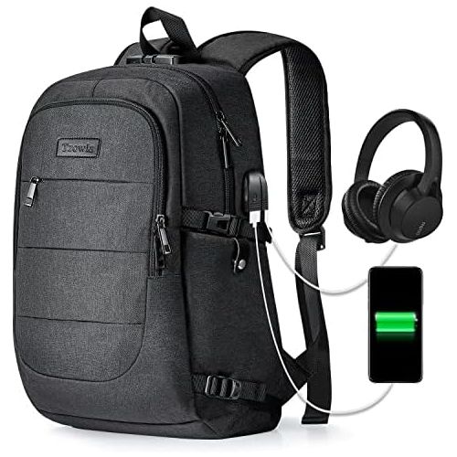  [아마존베스트]Tzowla Travel Laptop Backpack Water Resistant Anti-Theft Bag with USB Charging Port and Lock 14/15.6 Inch Computer Business Backpacks for Women Men College School Student Gift,Bookbag Cas