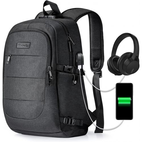  [아마존베스트]Tzowla Travel Laptop Backpack Water Resistant Anti-Theft Bag with USB Charging Port and Lock 14/15.6 Inch Computer Business Backpacks for Women Men College School Student Gift,Bookbag Cas