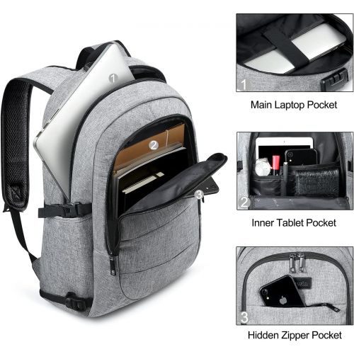 [아마존베스트]Tzowla Travel Laptop Backpack Water Resistant Anti-Theft Bag with USB Charging Port and Lock 14/15.6 Inch Computer Business Backpacks for Women Men College School Student Gift,Bookbag Cas