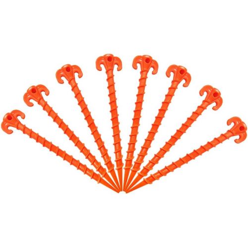  Tzt Canopy Stakes Tent Pegs Beach Tent Stakes Heavy Duty Screw Shape 10” 4/8/10 Pack Yellow/Orange