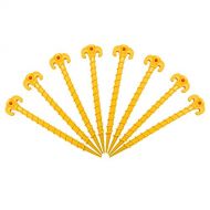 Tzt Canopy Stakes Tent Pegs Beach Tent Stakes Heavy Duty Screw Shape 10” 4/8/10 Pack Yellow/Orange