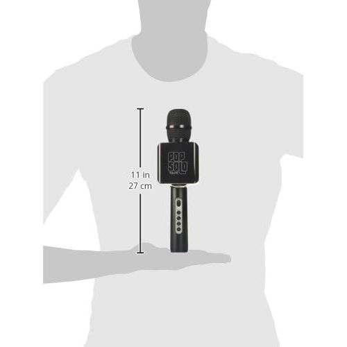  Tzumi PopSolo ? Rechargeable Bluetooth Karaoke Microphone and Voice Mixer with Smartphone Holder ? Great for All Ages (Black)