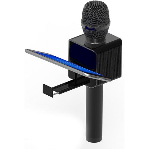  Tzumi PopSolo ? Rechargeable Bluetooth Karaoke Microphone and Voice Mixer with Smartphone Holder ? Great for All Ages (Black)