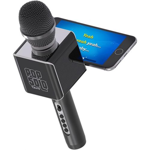  Tzumi PopSolo ? Rechargeable Bluetooth Karaoke Microphone and Voice Mixer with Smartphone Holder ? Great for All Ages (Black)