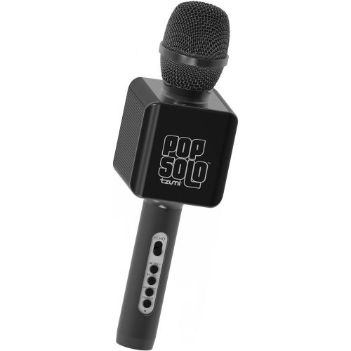  Tzumi PopSolo ? Rechargeable Bluetooth Karaoke Microphone and Voice Mixer with Smartphone Holder ? Great for All Ages (Black)