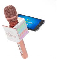 [아마존베스트]Tzumi PopSolo  Rechargeable Bluetooth Karaoke Microphone and Voice Mixer with Smartphone Holder  Great for All Ages (Rose Gold Glow)