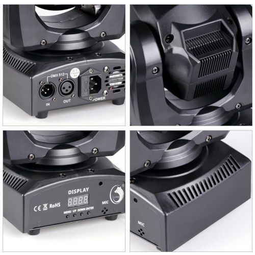  U`King 50W LED Moving Head Light Spot 4 Color Gobos Light with DJ Disco Party by Stage Lighting