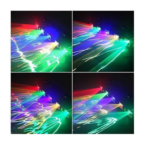  DJ Laser Lights, U`King 5 Beam Effect Sound Activated DJ Party Lights RGBYC LED Music Light by DMX Control for Disco Dancing Birthday Bar Stage Lighting