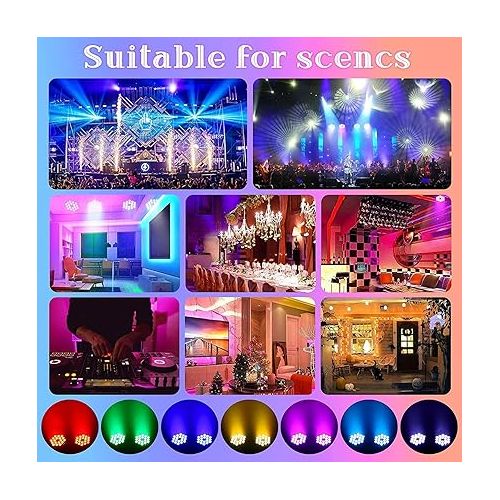  Par Lights LED Stage Lights, U`King 10Wx18 RGBW Uplights Stage Lighting Effect by DMX and Sound Activated Control Wash Light for Wedding Parties Church Club DJ Live Show (10 Packs)