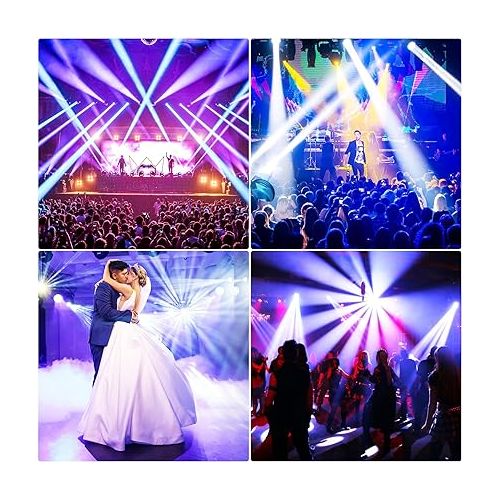  U`King LED Moving Head Light 25W DJ Lights Stage Lighting with 8 GOBO 8 Color by DMX-512 and Sound Activtaed Control Spotlight for Disco Parties Wedding Church Live Show KTV Club (Black-1 Piece)