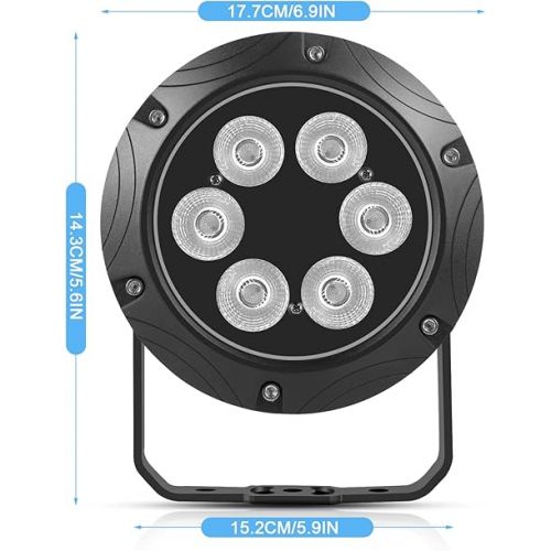  U`King LED Par Lights IP67 Waterproof 100W Stage Lights, DMX512 Sound Activated Control RGBW Disco DJ Lights for Outdoor Party Concert Club KTV Music Show Garden Wedding