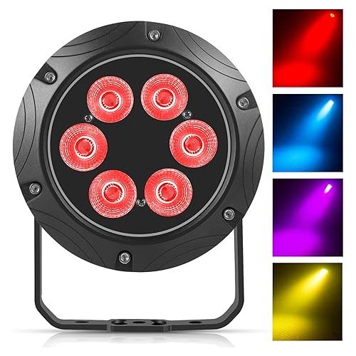  U`King LED Par Lights IP67 Waterproof 100W Stage Lights, DMX512 Sound Activated Control RGBW Disco DJ Lights for Outdoor Party Concert Club KTV Music Show Garden Wedding