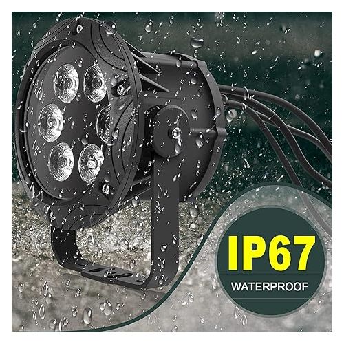  U`King LED Par Lights IP67 Waterproof 100W Stage Lights, DMX512 Sound Activated Control RGBW Disco DJ Lights for Outdoor Party Concert Club KTV Music Show Garden Wedding