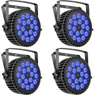 Par Lights LED Stage Lights, U`King 180W RGBW 4-in-1 Uplights Stage Lighting Effect by DMX and Sound Activated Control Wash Light for Wedding Parties Church Club DJ Live Show (4 Packs)