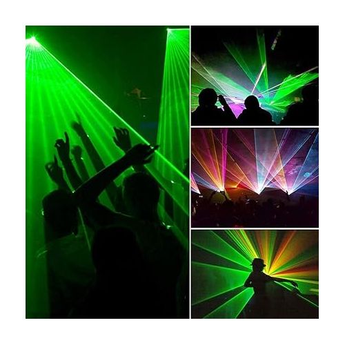  U`King DJ Lights, 4 Beam Effect Party Lights Sound Activated DJ RGBY LED Projector Party Lights Music Lights by DMX Control for Dancing Birthday Bar Pub Stage Lighting