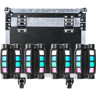 4 Pcs Spider Moving Head Light with Flight Case,8x10W LEDs Beam DJ Lights RGBW Sound Activated and DMX-512 Control for Christmas Party Festival Disco Show Wedding Stage Lighting