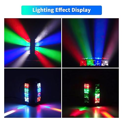  U`King Spider Moving Head Light 8x10W LEDs Beam DJ Lights RGBW Sound Activated and DMX-512 Control for Party Pub Festival Disco Show Wedding Event Stage Lighting - 2 Packs