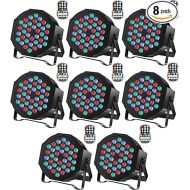 Rechargeable Stage Par Lights U`King RGB 36 LED Uplights Battery Powered with RGB 36W DJ Uplights Sound Activated Remote Control for Wedding DJ Disco Events Halloween Church Live Party