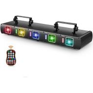 Stage Light DJ Laser Light, U`King 5 Beam Effect Sound Activated DJ Party Lights RGBYC LED Projector Party Lights Music Lights with Remote Control DMX for Dancing Birthday Bar Pub Stage Lighting