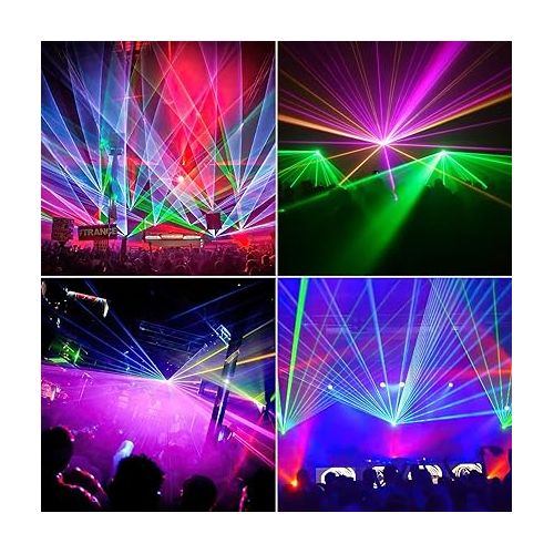  Stage Light DJ Laser Light, U`King 5 Beam Effect Sound Activated DJ Party Lights RGBYC LED Projector Party Lights Music Lights with Remote Control DMX for Dancing Birthday Bar Pub Stage Lighting