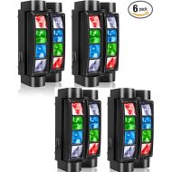 4 Pcs Spider Moving Head Light 8x10W LEDs Beam DJ Lights RGBW Sound Activated and DMX-512 Control for Party Pub Festival Disco Show Wedding Event Stage Lighting