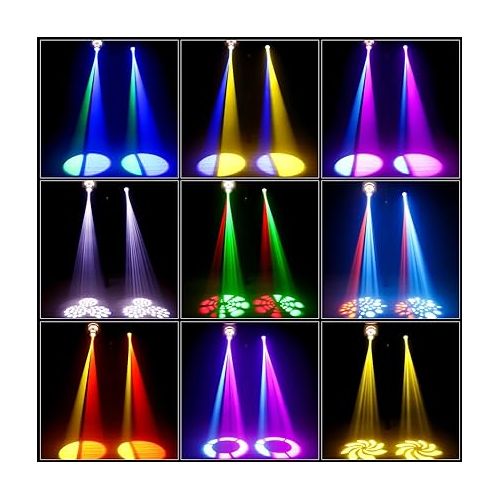  Moving Head DJ Lights, U`King 50W LED Moving Head Light with 7 Gobos 7 Colors and Open White Beam Spotlight by DMX and Sound Activated for Wedding DJ Disco Parties Live Show Church Bar (Set of 4)