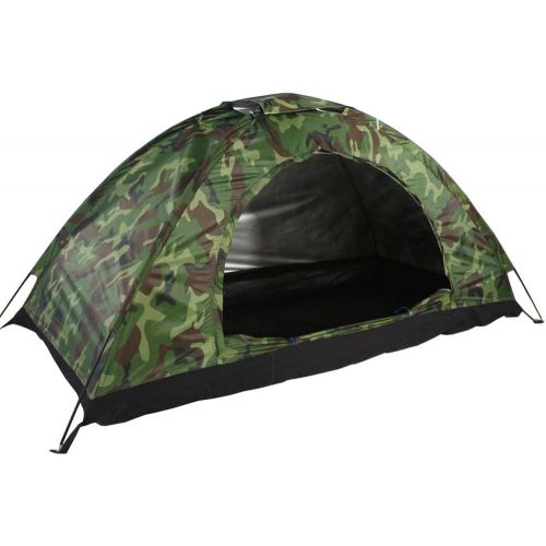  U`King Waterproof Camping Tent with Carry Bag Instant Setup One Person Lightweight Camouflage Tents for Camping Outdoor Hiking Backpacking Picnic