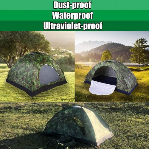  U`King Waterproof Camping Tent with Carry Bag Instant Setup One Person Lightweight Camouflage Tents for Camping Outdoor Hiking Backpacking Picnic