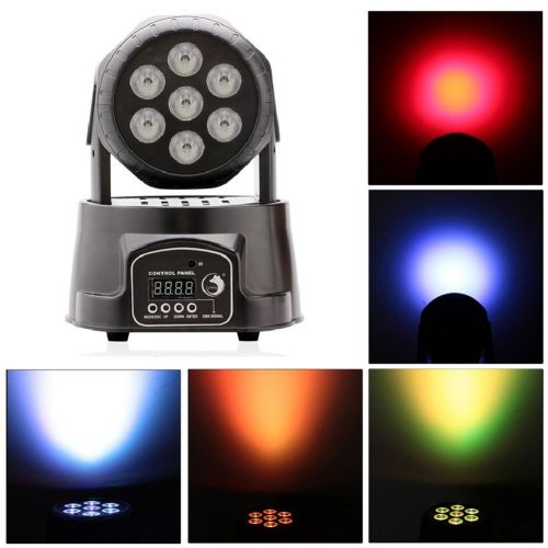  U`King Moving Head Lights 7LED x 10W RGBW 4 Colors with DMX Control and 5 Modes for DJ Disco KTV Stage Lighting - 4 Pack