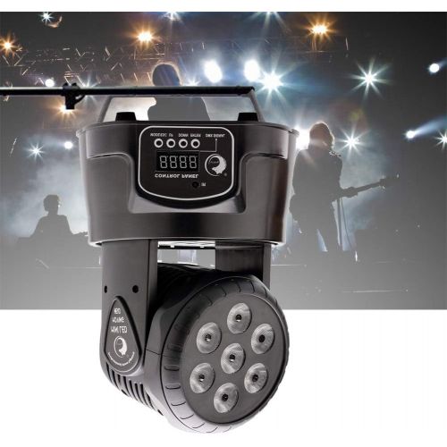  U`King Moving Head Light 7x10W LED RGBW (4 in 1) Color Lighting Effect 914 CH by DMX Control and IR Remote for DJ Show Bar Party Wedding Disco KTV