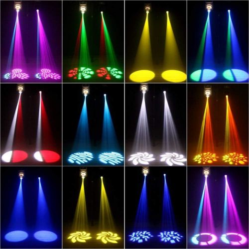  U`King LED Moving Head Light Spot 4 Color Gobos Light 100W DMX with Show KTV Disco DJ Party for Stage Lighting (Black)