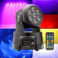 U`King RGBW Moving Head Stage Lighting 7 LEDs for for DJ Disco Club Party Dance Wedding DJ Show Bands by DMX Controller