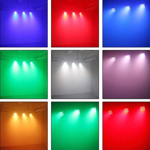 U`King Par Lights for Wedding Uplighting with RGBW 9LED Stage Light Controlled by DMX for Halloween and Christmas Parties DJ Events Club (9 LED Par Light)