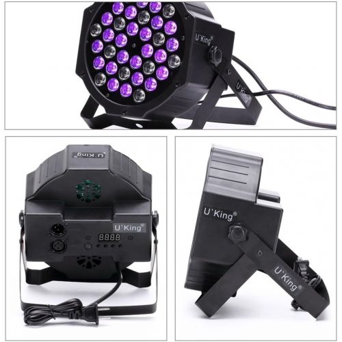  U`King 36 LEDs DJ Par Lights UV LED DMX Controlled Wall Washer Light for Party Pub Club Show Stage Lighting (4pcs)