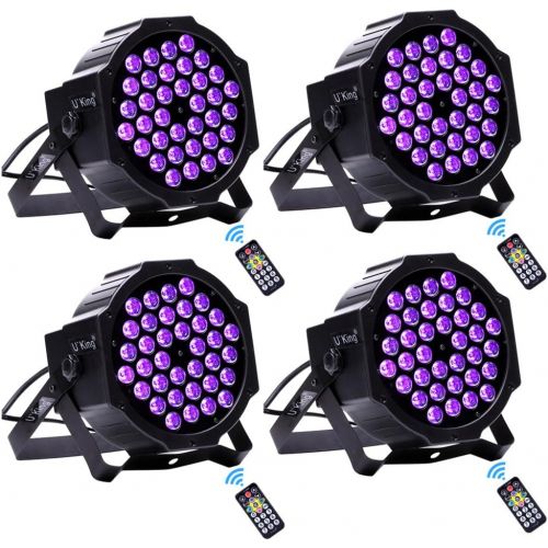  U`King 36 LEDs DJ Par Lights UV LED DMX Controlled Wall Washer Light for Party Pub Club Show Stage Lighting (4pcs)