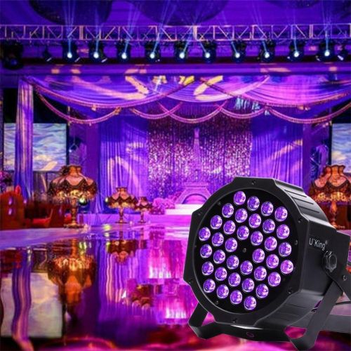  U`King 36 LEDs DJ Par Lights UV LED DMX Controlled Wall Washer Light for Party Pub Club Show Stage Lighting (4pcs)